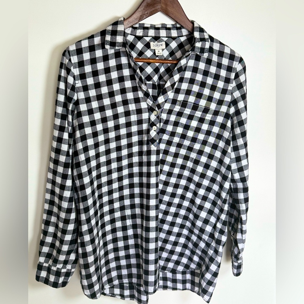 J.Crew women’s half button long sleeve shirt, Medium